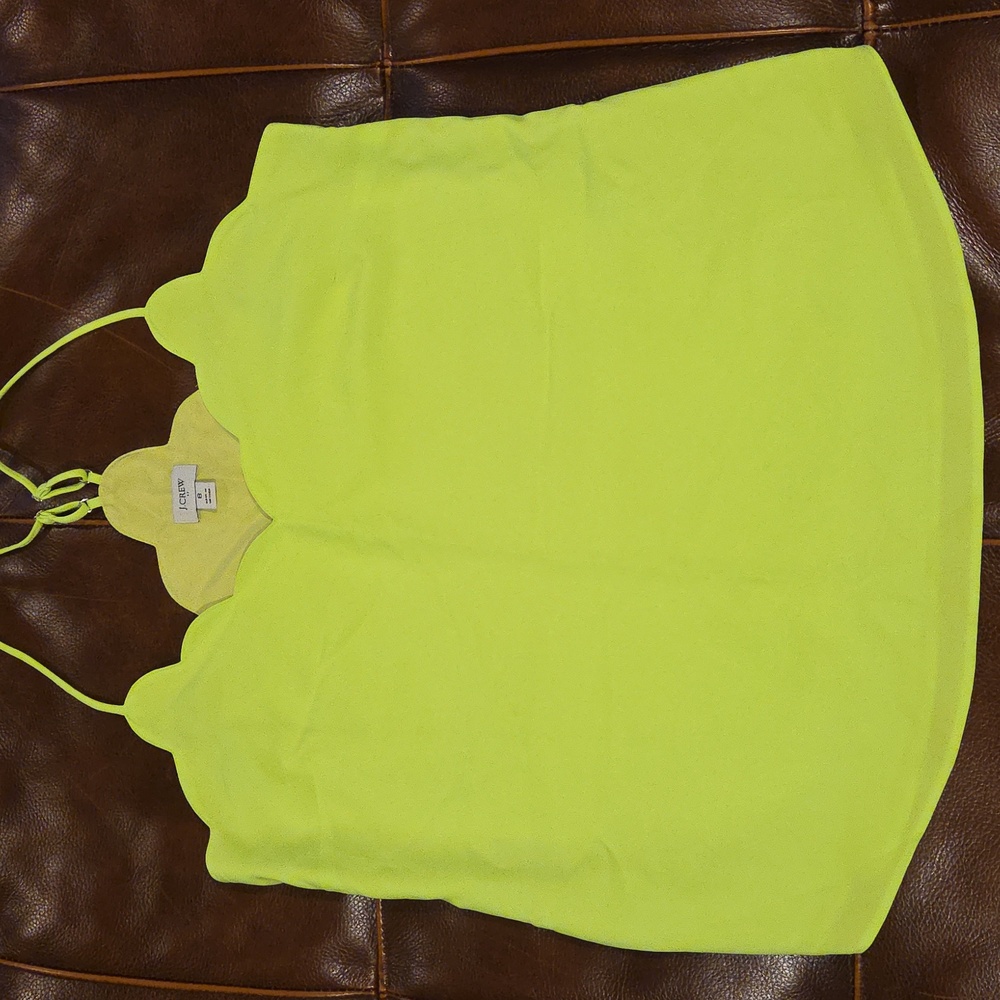 J. Crew Vibrant Lime Scalloped Camisole 8 - Picture 3 of 9